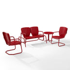 Ensemble de conversation d'extérieur en métal Crosley Ridgeland 4 pièces - 75 x 88 x 34,25