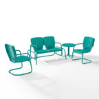 Ensemble de conversation d'extérieur en métal Crosley Ridgeland 4 pièces - 75 x 88 x 34,25