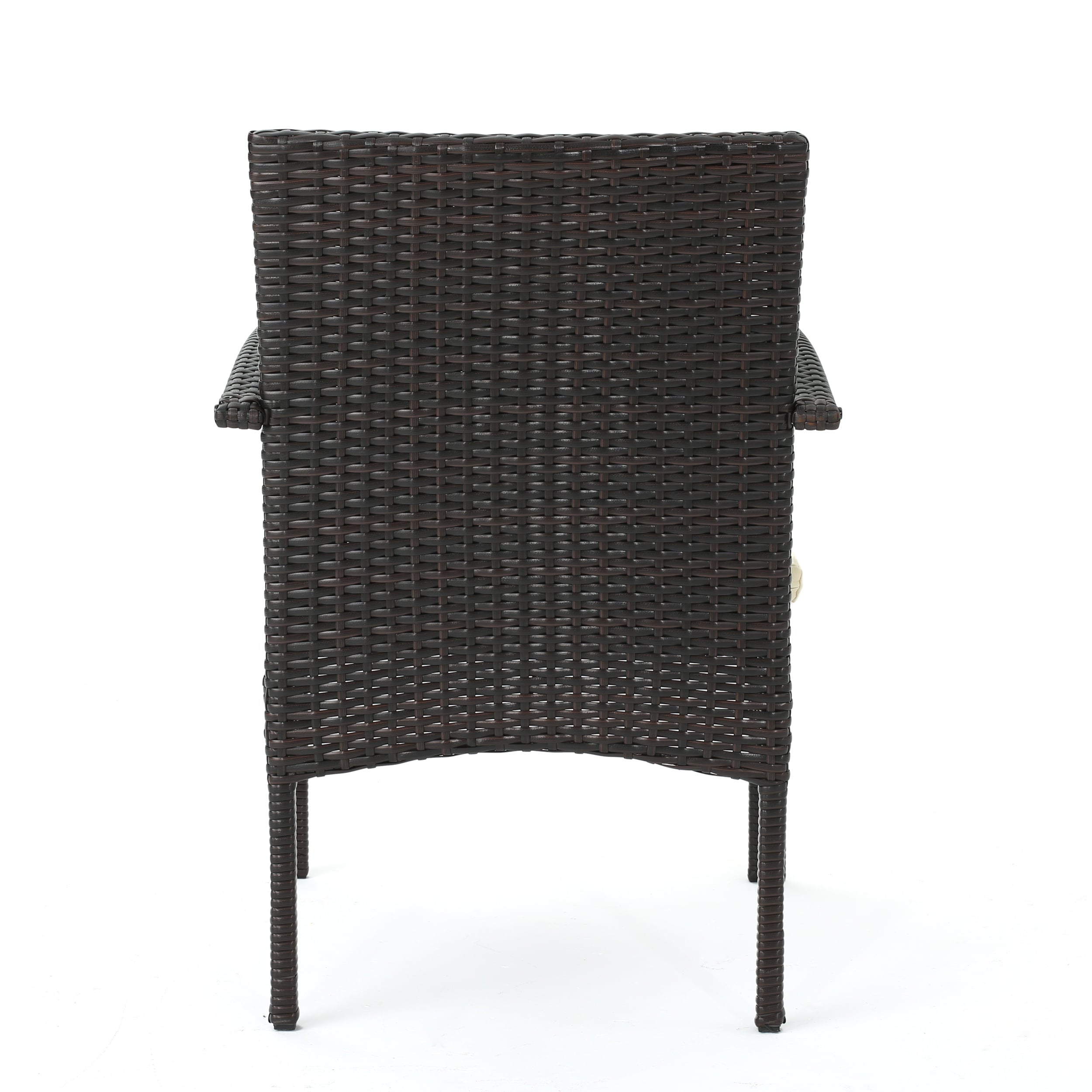 Ensemble bistrot d'extérieur Ridley 3 pièces en osier avec coussins par Christopher Knight Home - N/A
