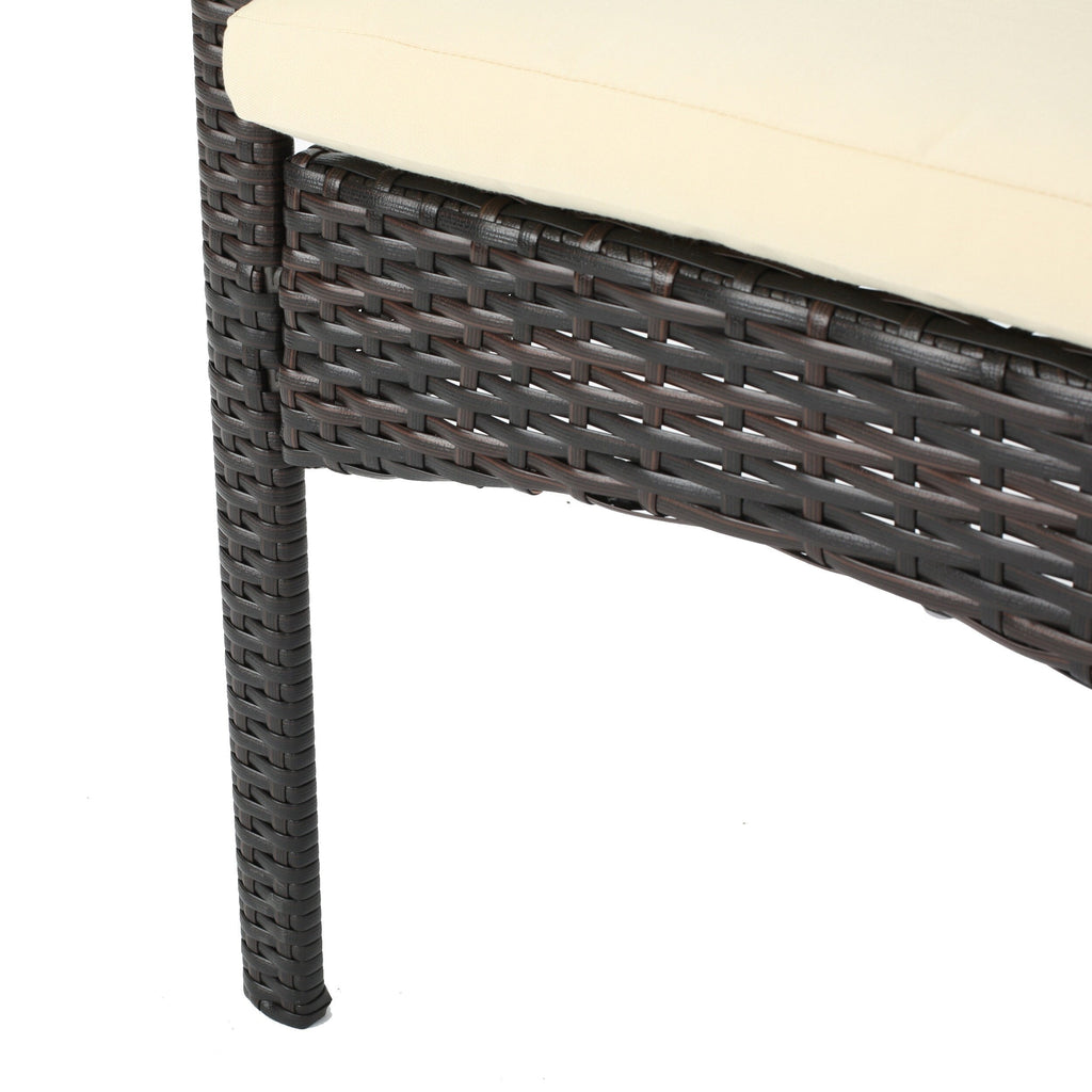 Ensemble bistrot d'extérieur Ridley 3 pièces en osier avec coussins par Christopher Knight Home - N/A