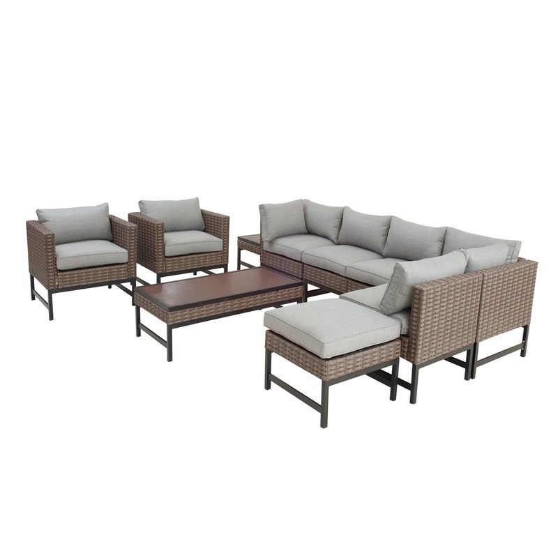 Patio Festival Right-Angle 10-Piece Outdoor Conversation Set