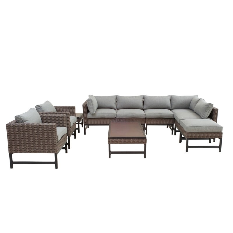 Patio Festival Right-Angle 10-Piece Outdoor Conversation Set