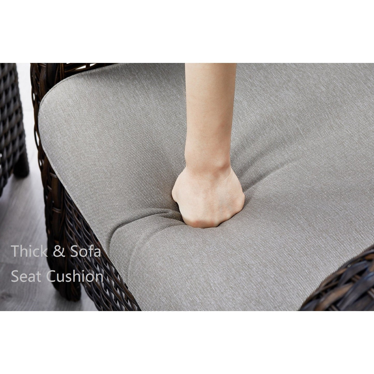 Ensemble de mobilier d'extérieur Pocassy 5 pièces, chaises pivotantes avec poufs