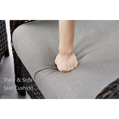 Ensemble de mobilier d'extérieur Pocassy 5 pièces, chaises pivotantes avec poufs