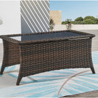 Pocassy Ensemble de 4 chaises de jardin avec canapé et table basse