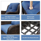Ensemble de meubles de patio Pocassy 5 pièces avec poufs