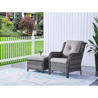 Ensemble de meubles de patio Pocassy 5 pièces avec poufs