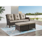 Ensemble de meubles de patio Pocassy 5 pièces avec poufs