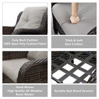 Ensemble de meubles de patio Pocassy 5 pièces avec poufs