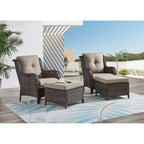 Ensemble de meubles de patio Pocassy 5 pièces avec poufs