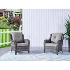 Ensemble de meubles de patio Pocassy 5 pièces avec poufs