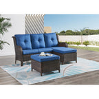 Ensemble de meubles de patio Pocassy 5 pièces avec poufs