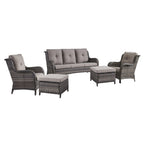 Ensemble de meubles de patio Pocassy 5 pièces avec poufs