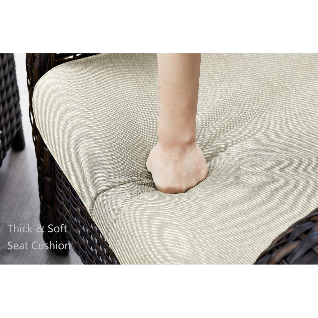 Ensemble de meubles de patio Pocassy 5 pièces avec poufs