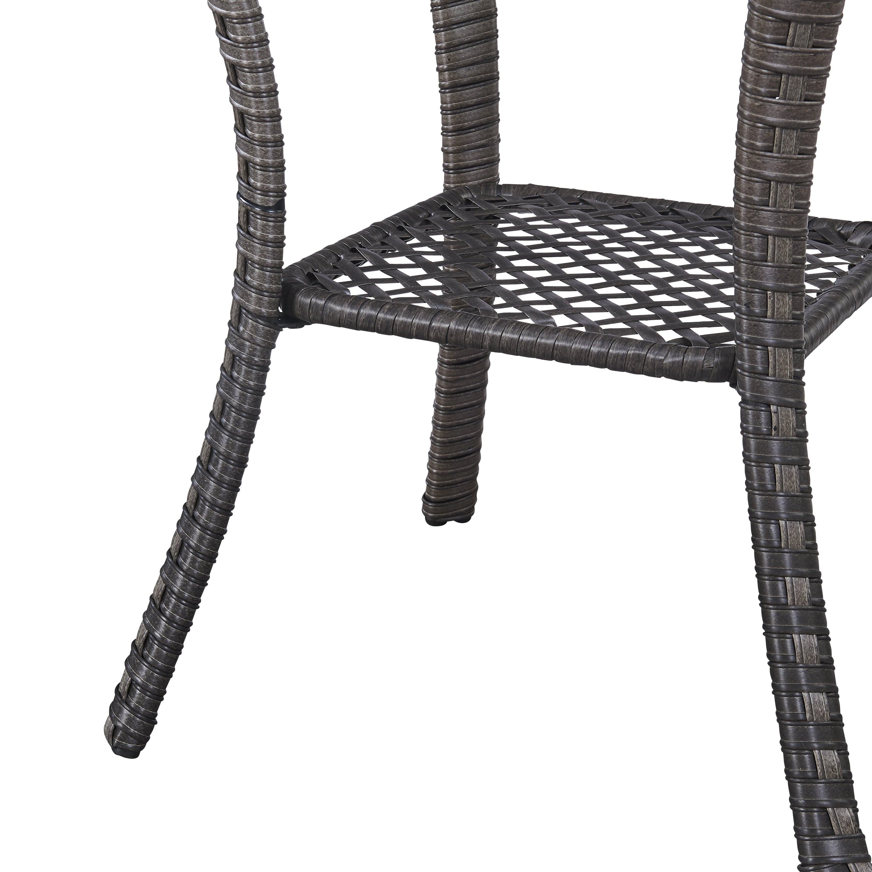 Table basse d'extérieur en osier Pocassy Patio, table d'appoint en rotin - 20 x 20