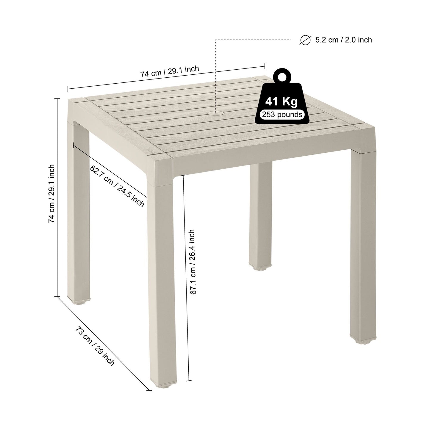 Ensemble de salle à manger 5 pièces Rimax Baru