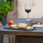 Ensemble de 5 sièges d'extérieur en osier et grès Rio Vista avec table et foyer