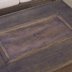 Ensemble de 5 sièges d'extérieur en osier et grès Rio Vista avec table et foyer