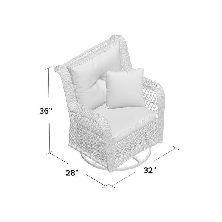 Ensemble de 3 chaises pivotantes en osier pour l'extérieur Rio Vista