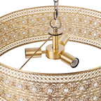 Lustre River of Goods Bryar en laiton et cristal 23,5 W à 3 lumières - 23,5 x 23,5 x 61,5
