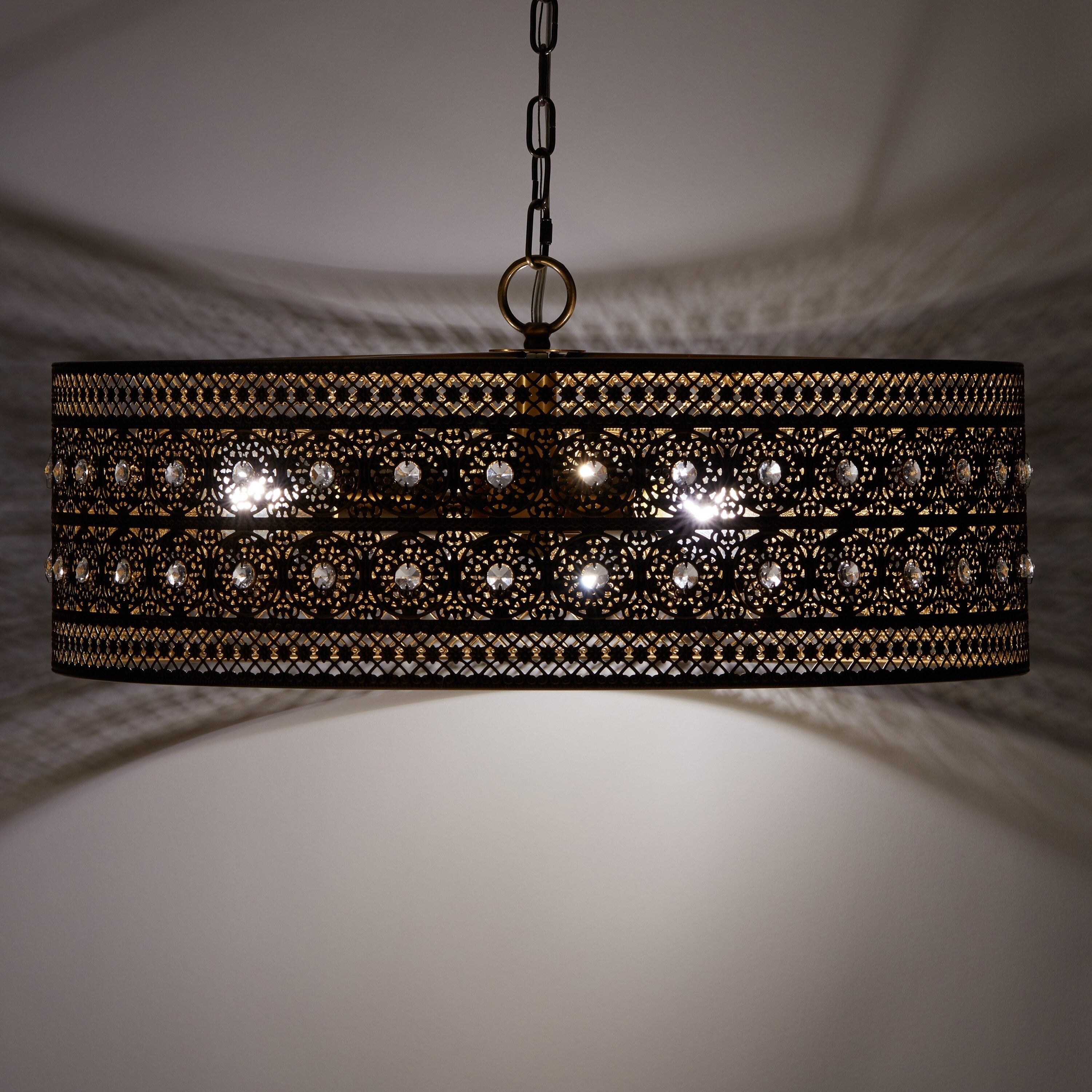 Lustre River of Goods Bryar en laiton et cristal 23,5 W à 3 lumières - 23,5 x 23,5 x 61,5