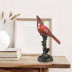 Lampe d'appoint cardinale en vitrail rouge River of Goods de 13 pouces - 8 L x 4,5 l x 13,5 H