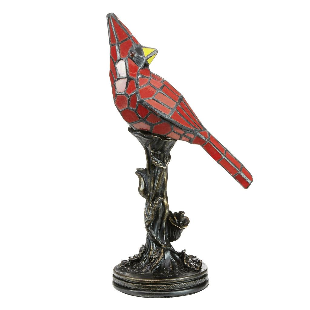 Lampe d'appoint cardinale en vitrail rouge River of Goods de 13 pouces - 8 L x 4,5 l x 13,5 H