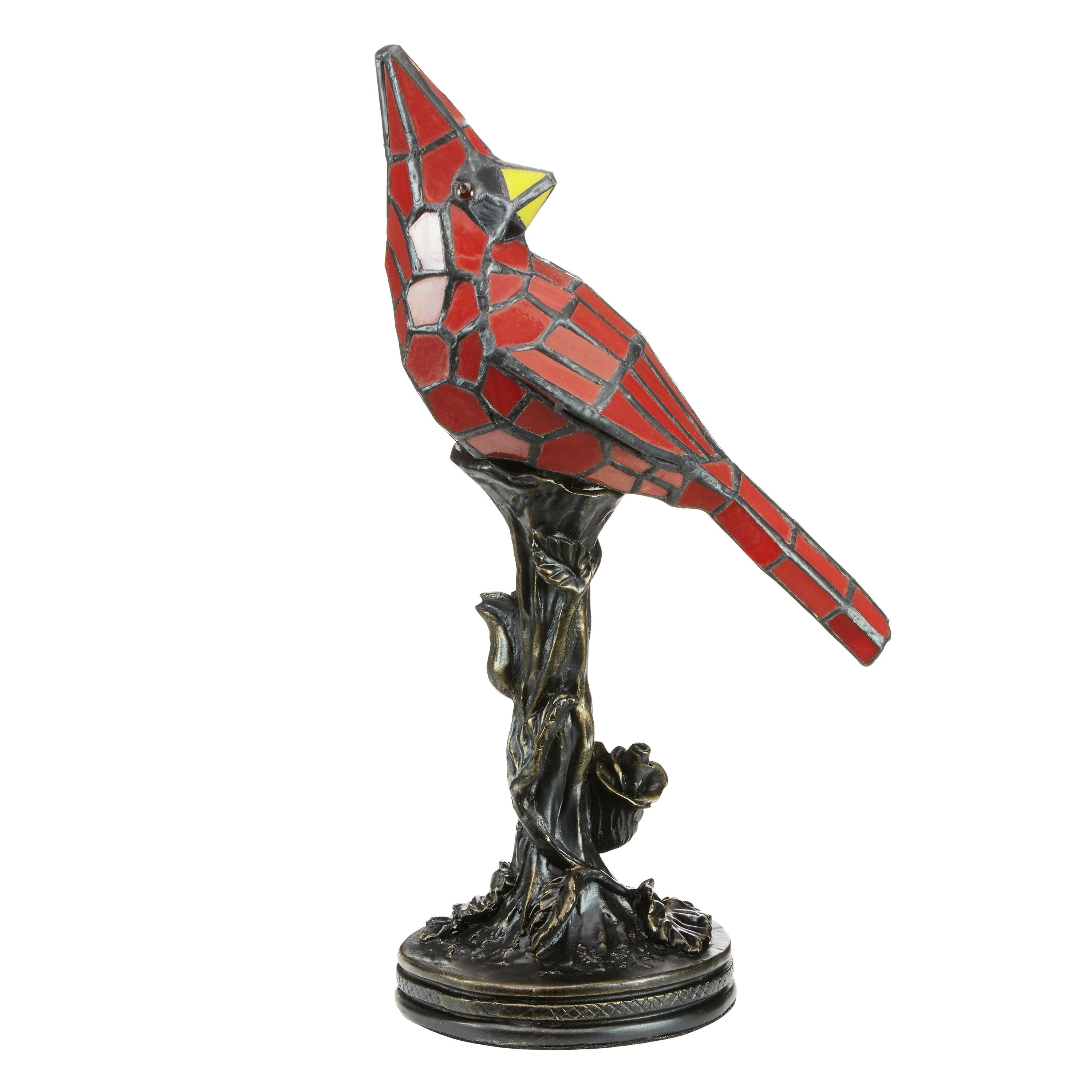 Lampe d'appoint cardinale en vitrail rouge River of Goods de 13 pouces - 8 L x 4,5 l x 13,5 H