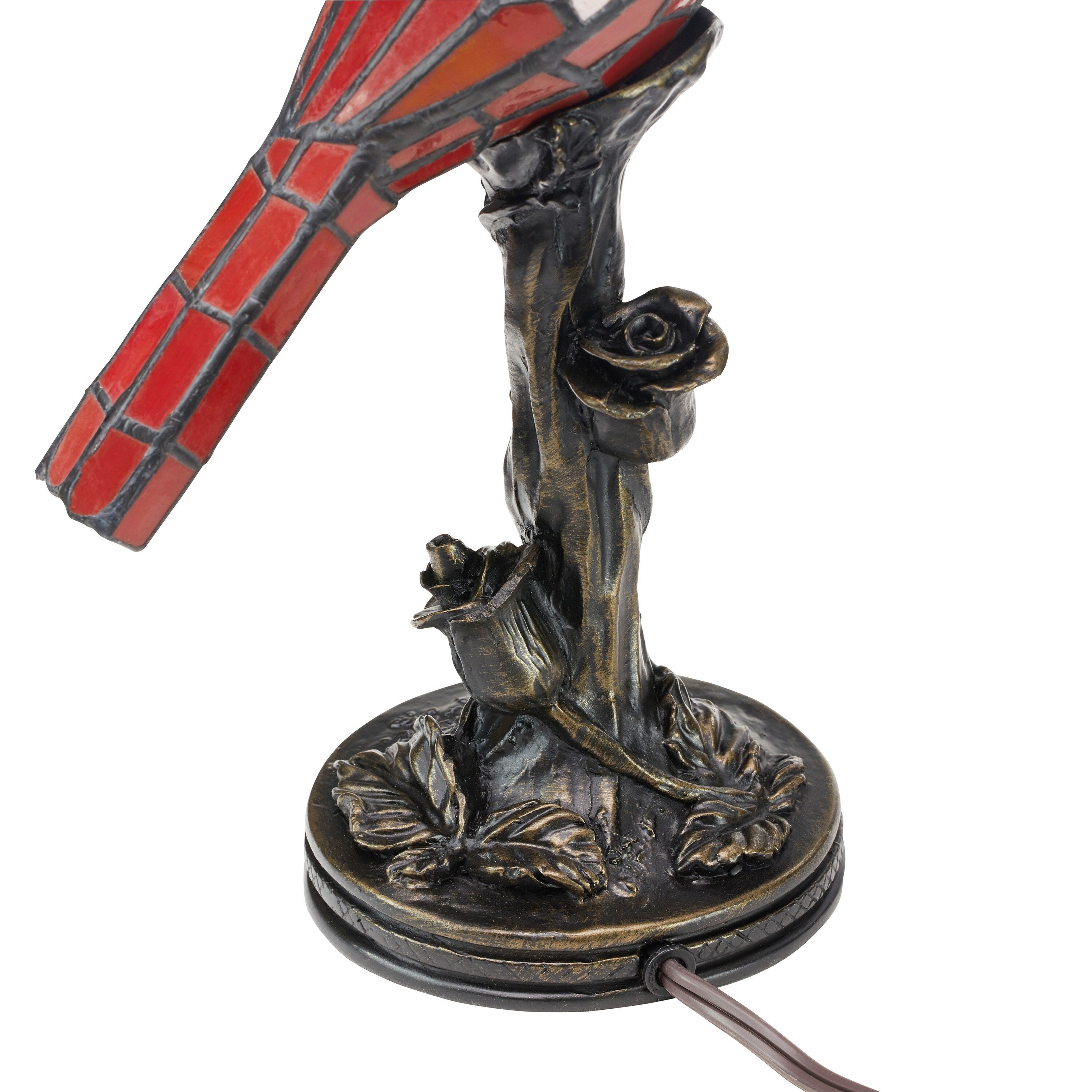 Lampe d'appoint cardinale en vitrail rouge River of Goods de 13 pouces - 8 L x 4,5 l x 13,5 H