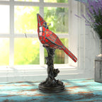 Lampe d'appoint cardinale en vitrail rouge River of Goods de 13 pouces - 8 L x 4,5 l x 13,5 H