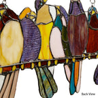 Vitrail « Rivière de marchandises » Oiseaux sur fil de fer, 9,25 po, panneau de fenêtre – 24,25 L x 0,25 l x 9,5 H