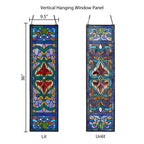 Vitrail victorien River of Goods, motif fleur de lys - 9,5 L x 0,25 l x 36 H