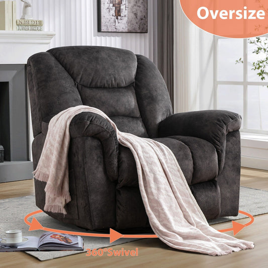 Fauteuil inclinable à bascule surdimensionné, pivotant à 360°, manuel, pour salon