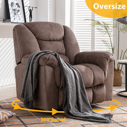 Fauteuil inclinable à bascule surdimensionné, pivotant à 360°, manuel, pour salon