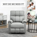 Fauteuil inclinable à bascule avec dossier et siège rembourrés, fauteuil inclinable manuel en cuir avec repose-pieds et base pivotante à 360°