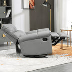 Fauteuil inclinable à bascule avec dossier et siège rembourrés, fauteuil inclinable manuel en cuir avec repose-pieds et base pivotante à 360°