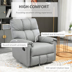 Fauteuil inclinable à bascule avec dossier et siège rembourrés, fauteuil inclinable manuel en cuir avec repose-pieds et base pivotante à 360°