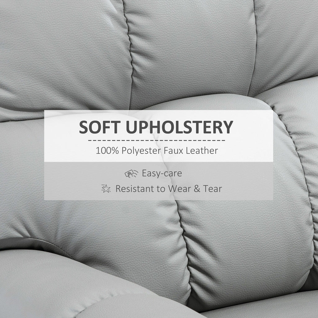 Fauteuil inclinable à bascule avec dossier et siège rembourrés, fauteuil inclinable manuel en cuir avec repose-pieds et base pivotante à 360°