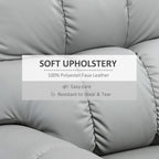 Fauteuil inclinable à bascule avec dossier et siège rembourrés, fauteuil inclinable manuel en cuir avec repose-pieds et base pivotante à 360°