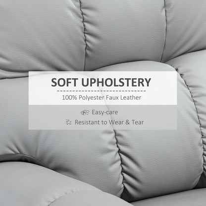 Fauteuil inclinable à bascule avec dossier et siège rembourrés, fauteuil inclinable manuel en cuir avec repose-pieds et base pivotante à 360°