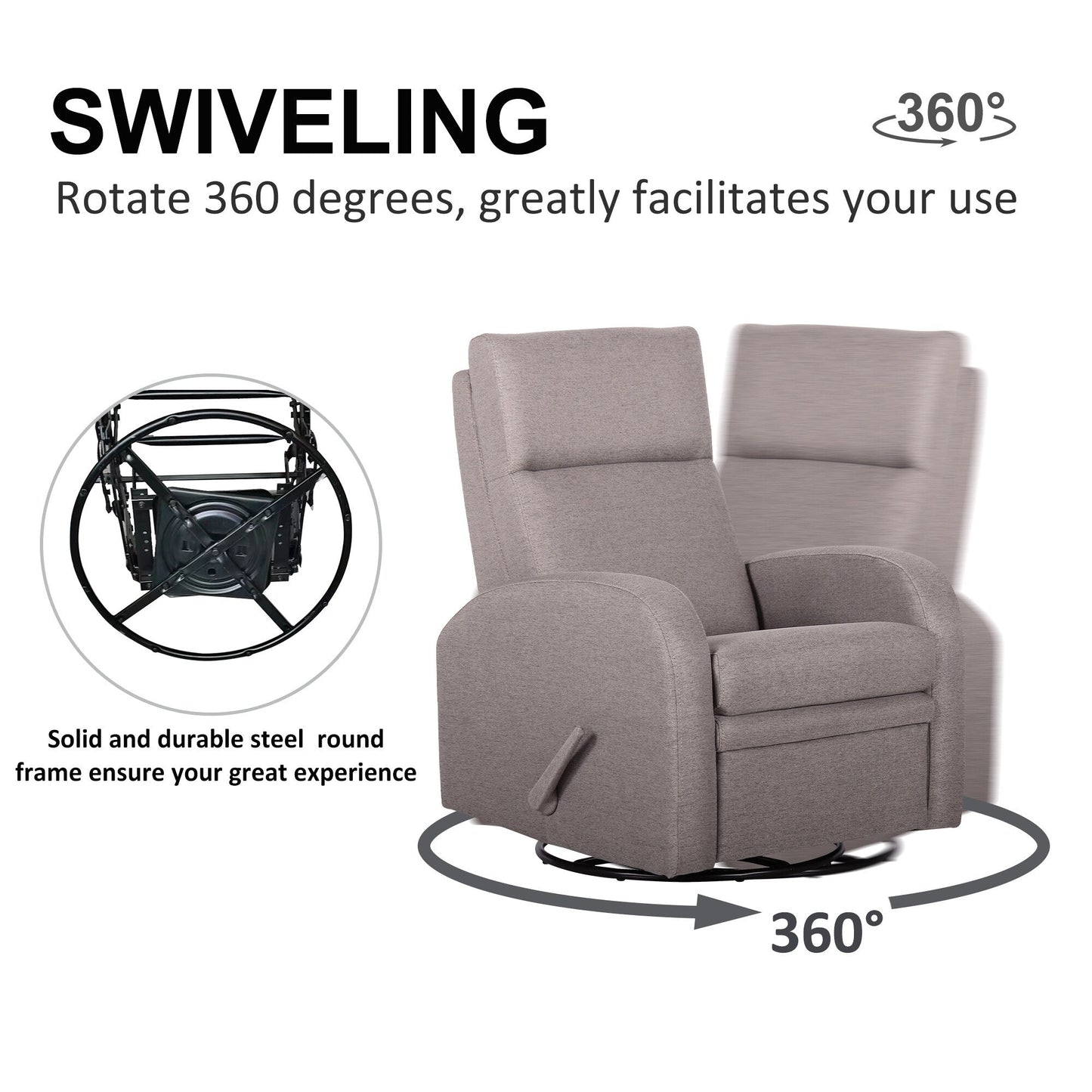 Fauteuil inclinable à bascule, fauteuil inclinable pivotant