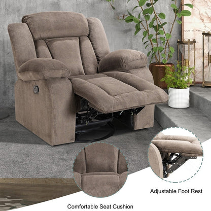 Fauteuil inclinable pivotant et rembourré