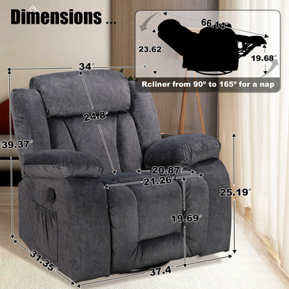 Fauteuil inclinable pivotant et rembourré