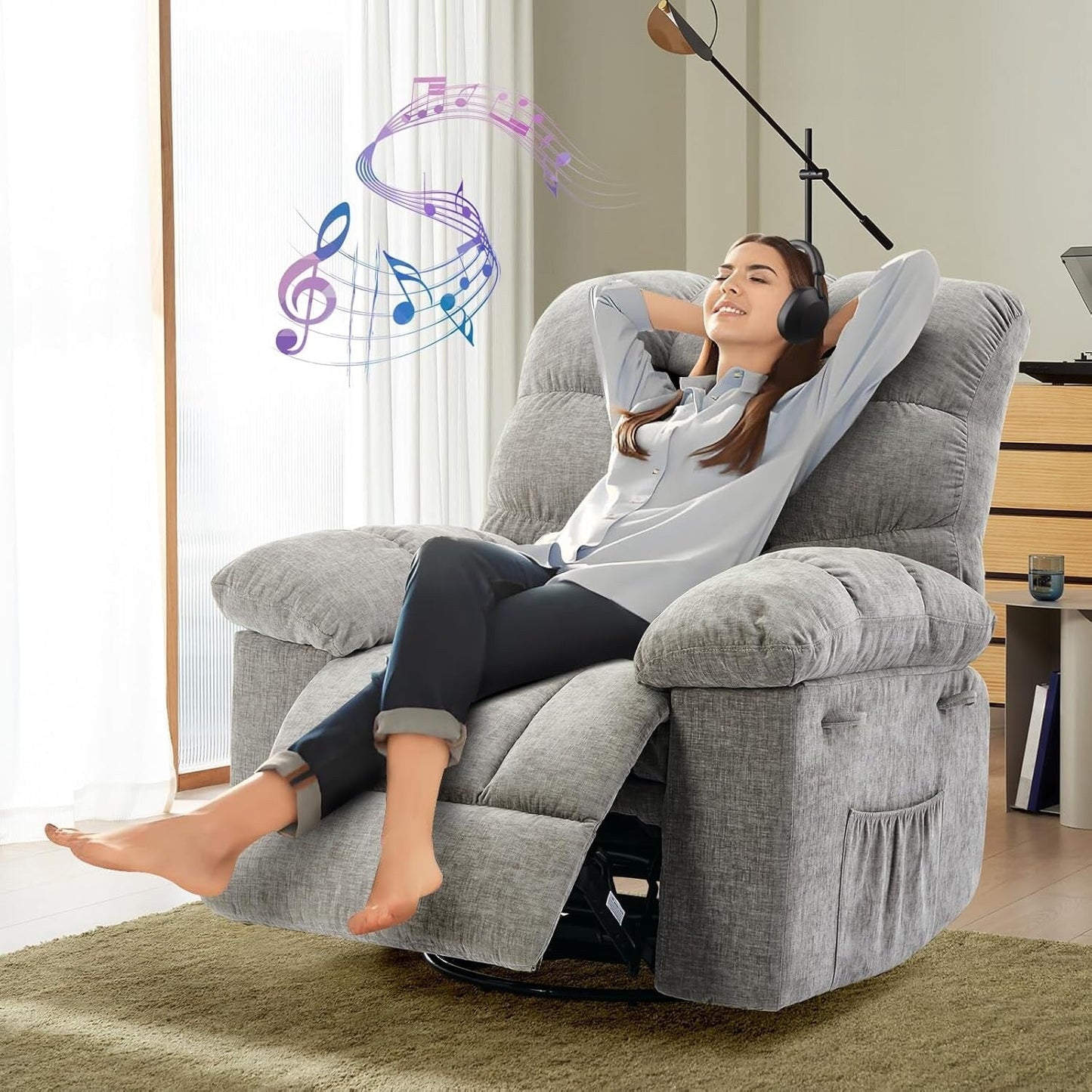 Fauteuil à bascule pivotant à 360°