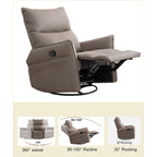 Fauteuil à bascule inclinable, fauteuil à bascule pivotant à 360 degrés pour chambre d'enfant, fauteuil planeur, petit fauteuil à bascule inclinable pivotant et moderne
