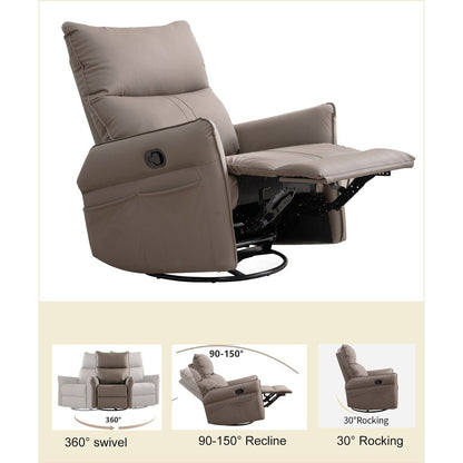 Fauteuil à bascule inclinable, fauteuil à bascule pivotant à 360 degrés pour chambre d'enfant, fauteuil planeur, petit fauteuil à bascule inclinable pivotant et moderne