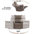 Fauteuil à bascule inclinable, fauteuil à bascule pivotant à 360 degrés pour chambre d'enfant, fauteuil planeur, petit fauteuil à bascule inclinable pivotant et moderne