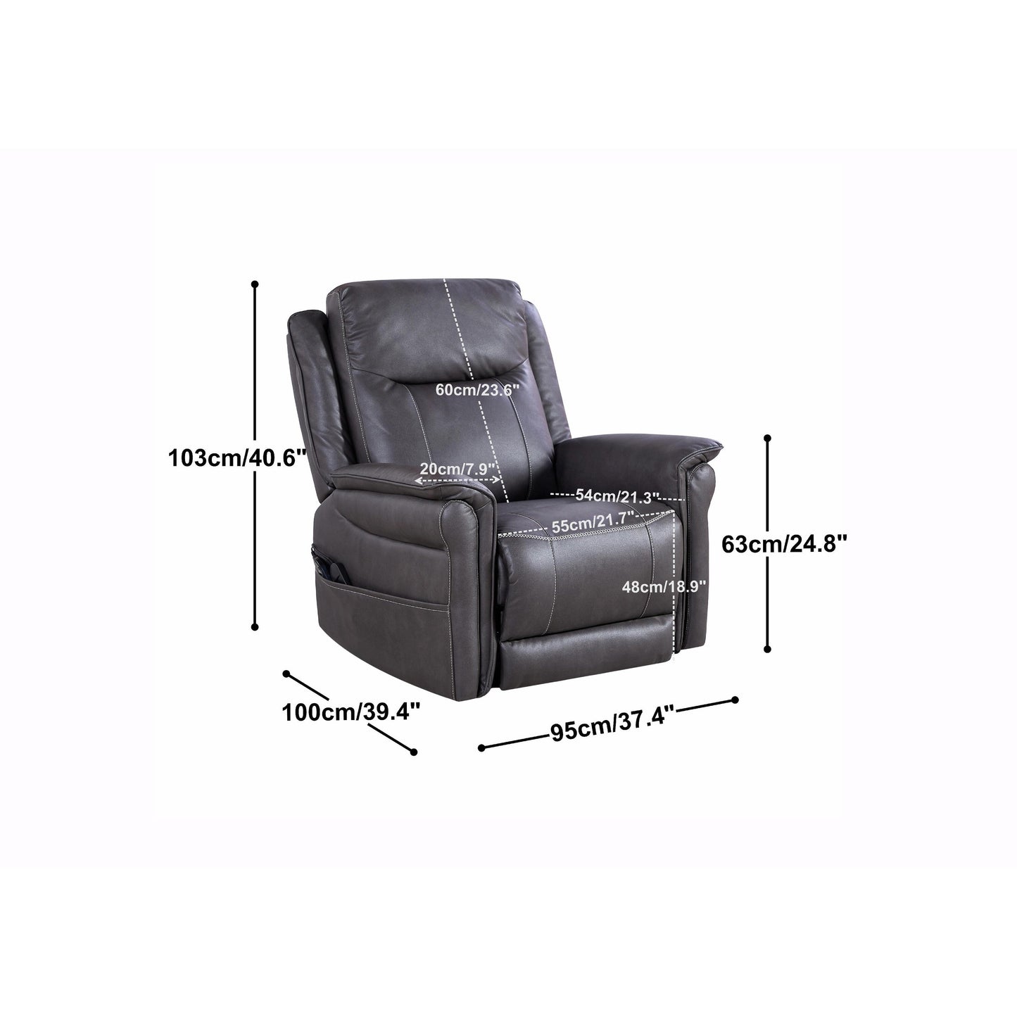 Fauteuil inclinable pivotant à 240 degrés, siège basculant, position infinie