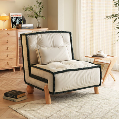 Canapé sans accoudoirs Romision en velours technologique beige
