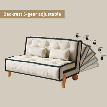 Canapé sans accoudoirs Romision en velours technologique beige